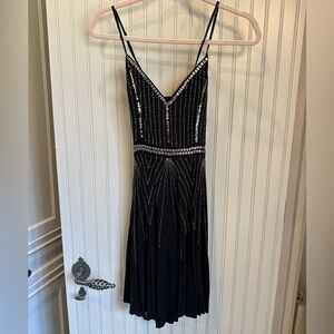 Pura Vida Black and Silver Backless Dress